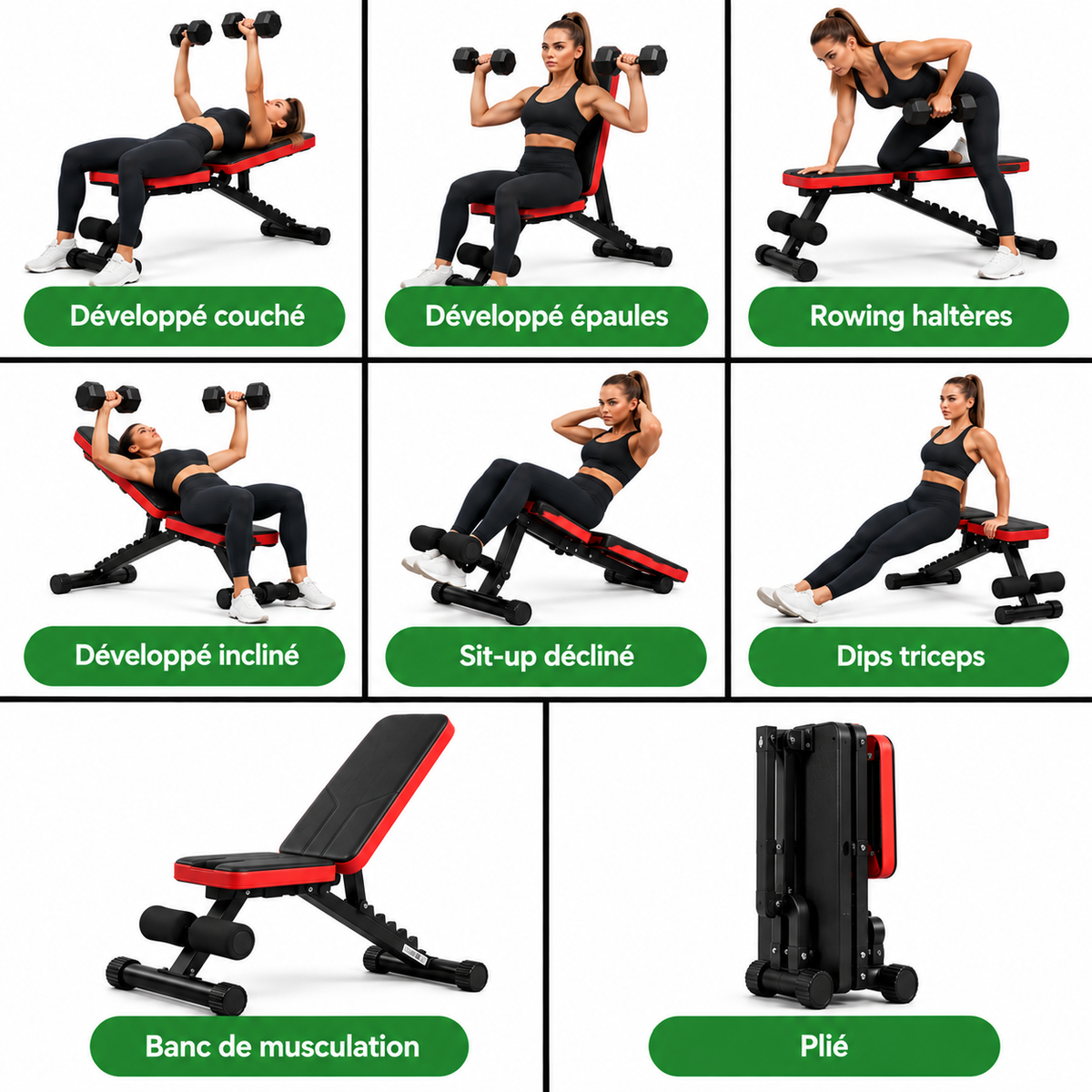 FitFolda BM390 – Banc de musculation pliable