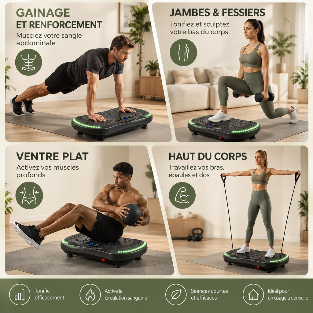 FitFolda PV490PRO – Plateforme vibrante 4D haut de gamme