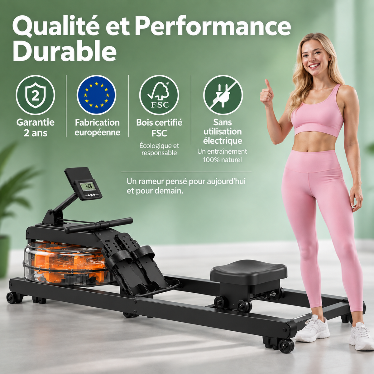 FitFolda RE790 – Rameur à résistance hydraulique
