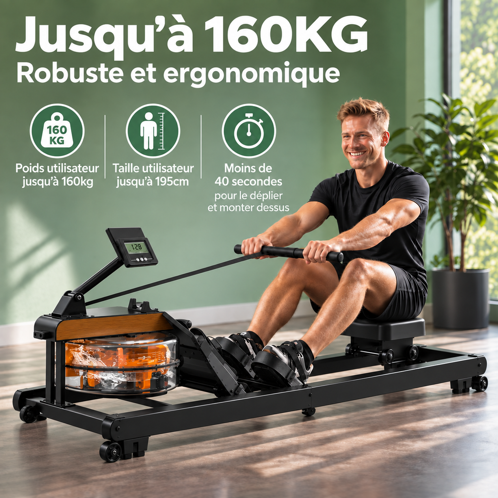 FitFolda RE790 – Rameur à résistance hydraulique