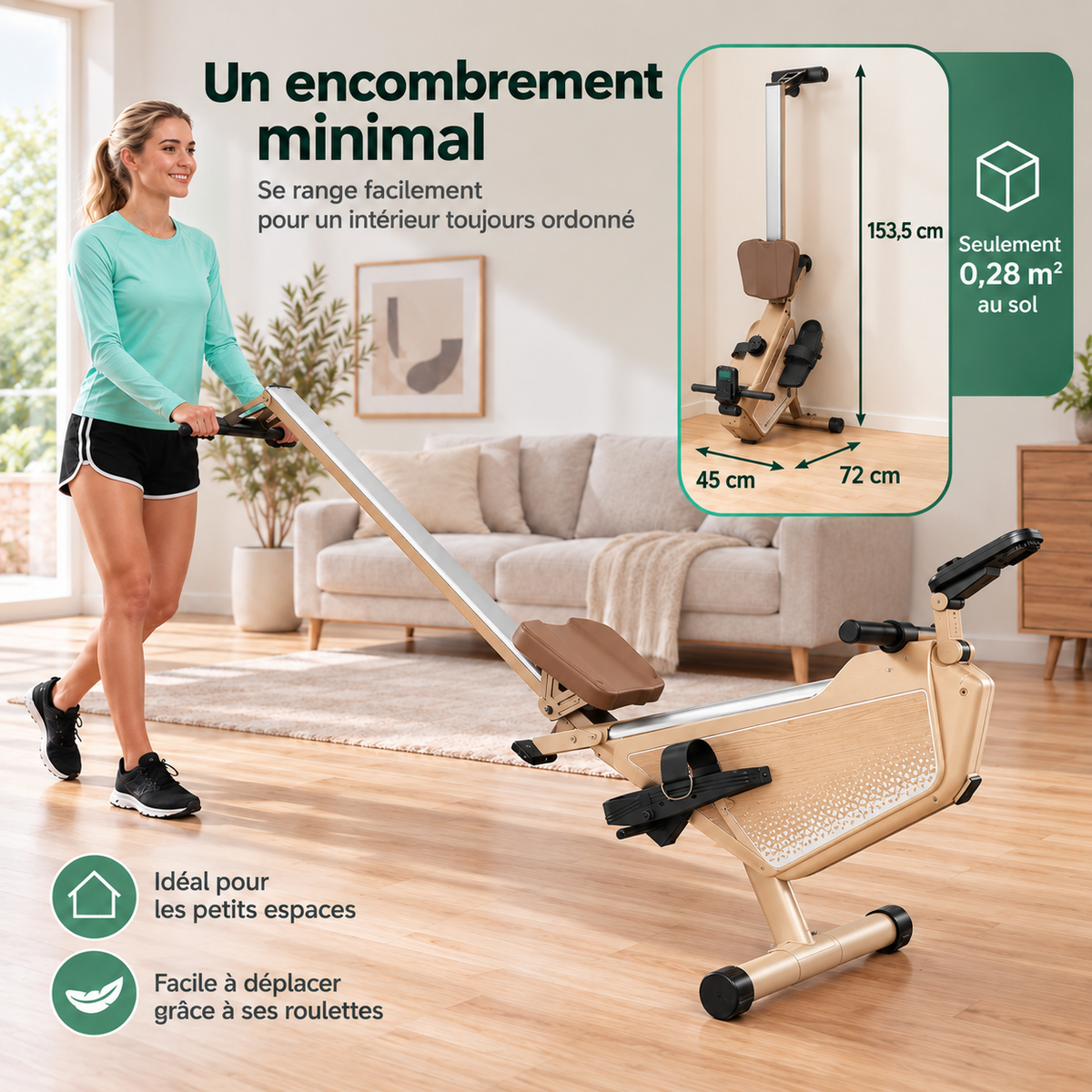 FitFolda RM690B – Rameur à résistance magnétique