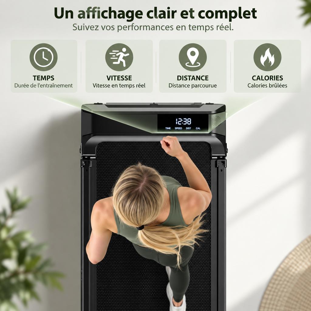 FitFolda TC390 – Tapis de course pliable non-inclinable