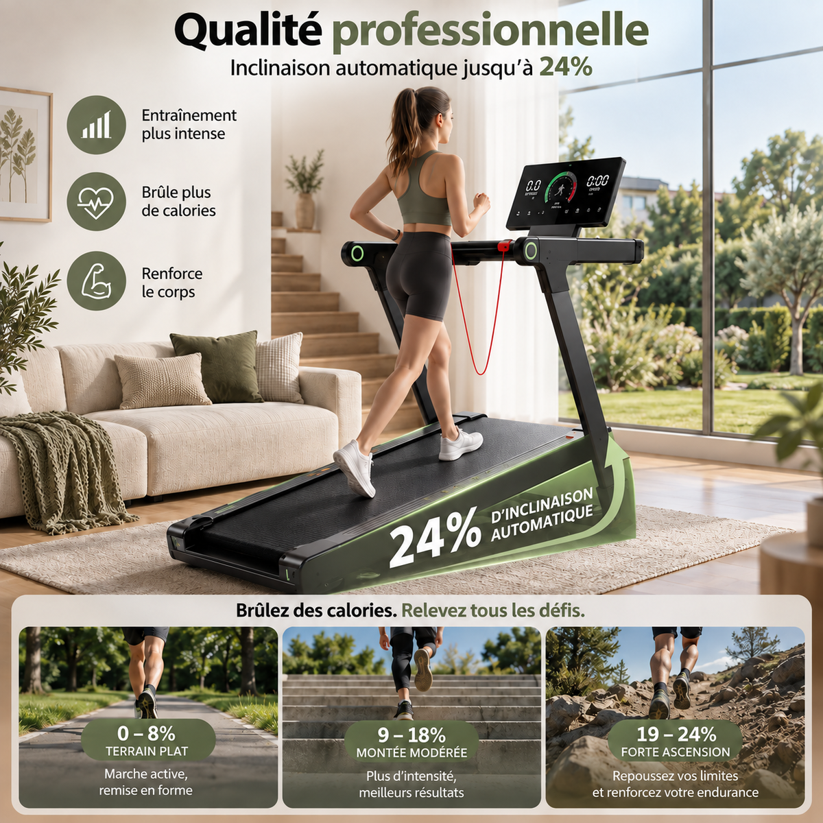FITFOLDA TI890PRO - Tapis de course inclinable et pliable haut de gamme à 24%
