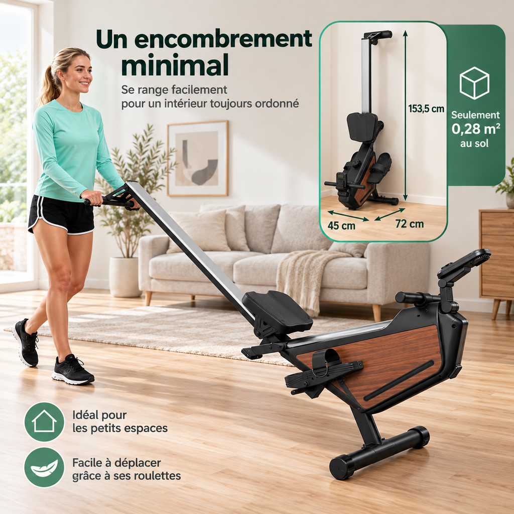 FitFolda RM690 – Rameur à résistance magnétique