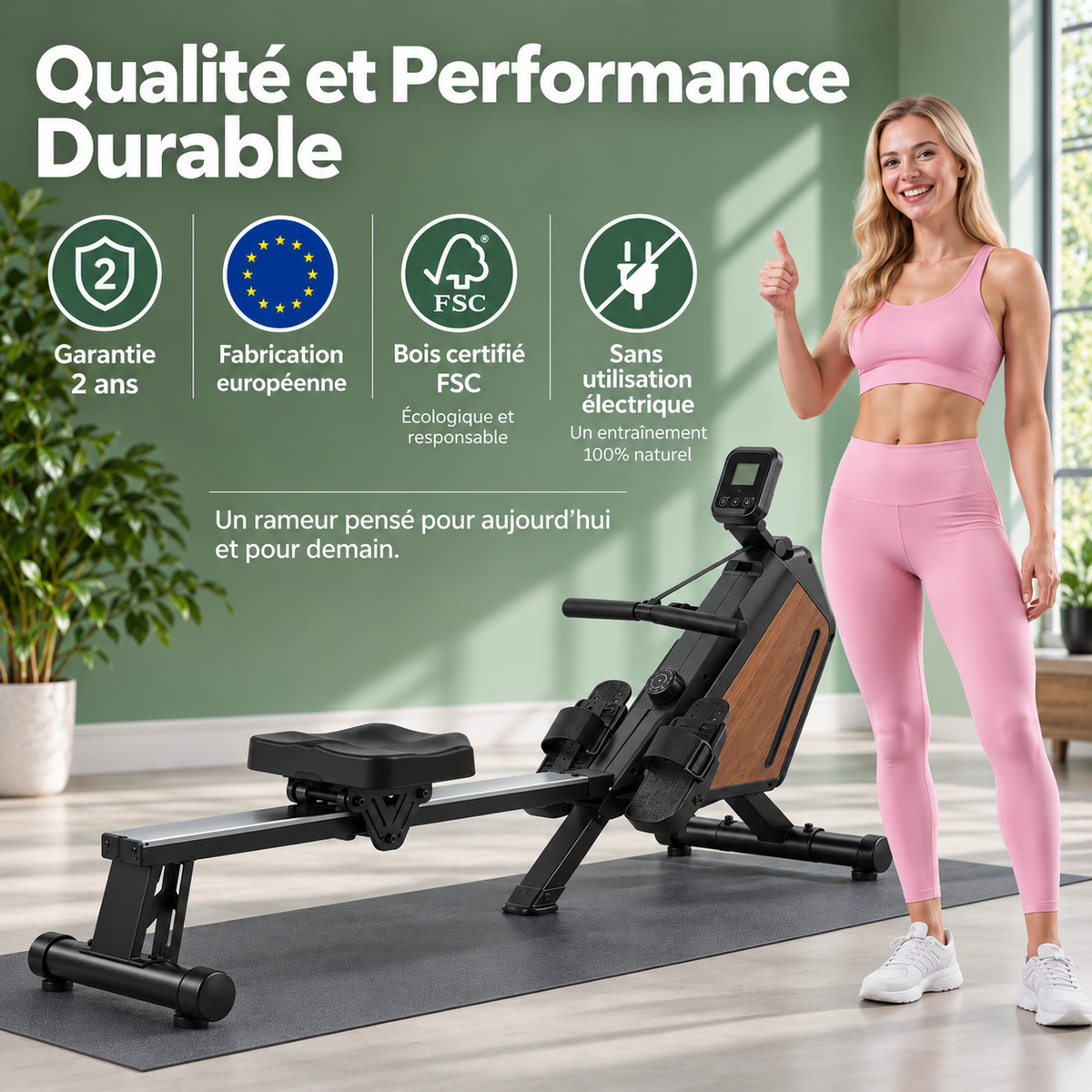 FitFolda RM690 – Rameur à résistance magnétique